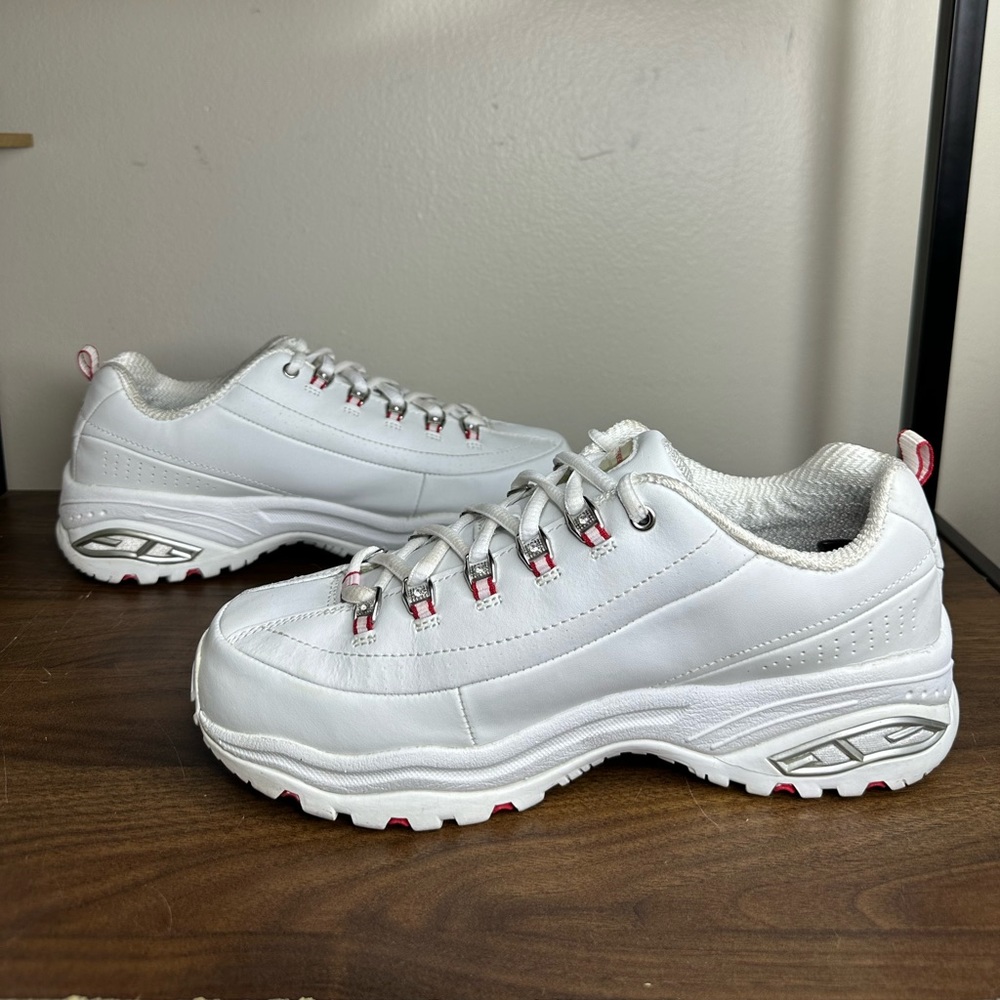 Skechers D’Lites White Leather Tiffany Sneakers 9.5 - Picture 2 of 7